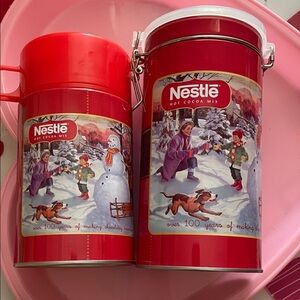 NESTle Red Hot Cocoa Mix Storage and thermas